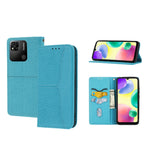Custodia per telefono in pelle PU magnetica con cuciture a trama intrecciata, For Xiaomi Redmi 10A, For Xiaomi Poco M4 Pro, For Xiaomi Redmi Note 11E, For Xiaomi Redmi 10 5G