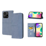 Custodia per telefono in pelle PU magnetica con cuciture a trama intrecciata, For Xiaomi Redmi 10A, For Xiaomi Poco M4 Pro, For Xiaomi Redmi Note 11E, For Xiaomi Redmi 10 5G