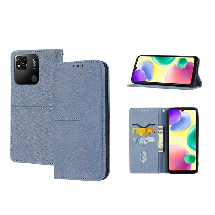 Custodia per telefono in pelle PU magnetica con cuciture a trama intrecciata, For Xiaomi Redmi 10A, For Xiaomi Poco M4 Pro, For Xiaomi Redmi Note 11E, For Xiaomi Redmi 10 5G