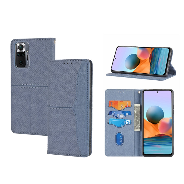 Custodia per telefono in pelle PU magnetica con cuciture a trama intrecciata, For Xiaomi Redmi 10A, For Xiaomi Poco M4 Pro, For Xiaomi Redmi Note 11E, For Xiaomi Redmi 10 5G