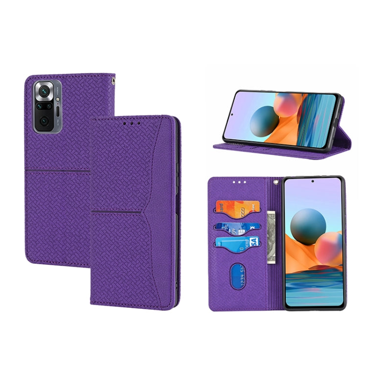 Custodia per telefono in pelle PU magnetica con cuciture a trama intrecciata, For Xiaomi Redmi 10A, For Xiaomi Poco M4 Pro, For Xiaomi Redmi Note 11E, For Xiaomi Redmi 10 5G