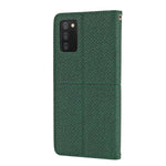 Custodia per telefono in pelle PU magnetica con cuciture a trama intrecciata, For Samsung Galaxy A03s 164.2mm US Version