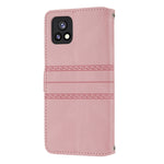 Custodia in pelle per telefono a conchiglia orizzontale con fibbia magnetica a righe in rilievo, For vivo Y52s, For Motorola Moto G22, For Google Pixel 7, For Xiaomi Poco M4 Pro
