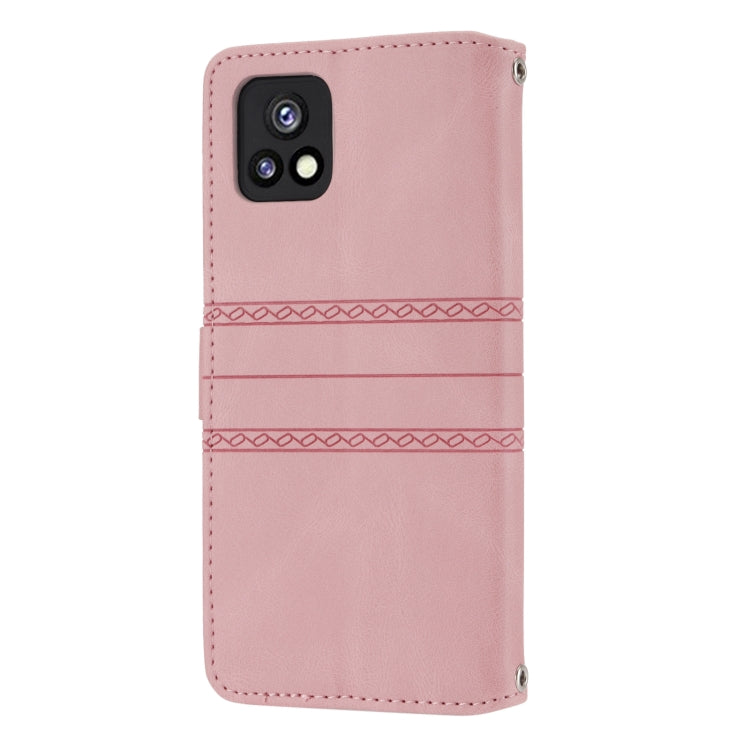 Custodia in pelle per telefono a conchiglia orizzontale con fibbia magnetica a righe in rilievo, For vivo Y52s, For Motorola Moto G22, For Google Pixel 7, For Xiaomi Poco M4 Pro