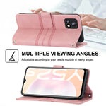 Custodia in pelle per telefono a conchiglia orizzontale con fibbia magnetica a righe in rilievo, For vivo Y52s, For Motorola Moto G22, For Google Pixel 7, For Xiaomi Poco M4 Pro