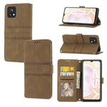 Custodia in pelle per telefono a conchiglia orizzontale con fibbia magnetica a righe in rilievo, For vivo Y52s, For Motorola Moto G22, For Google Pixel 7, For Xiaomi Poco M4 Pro