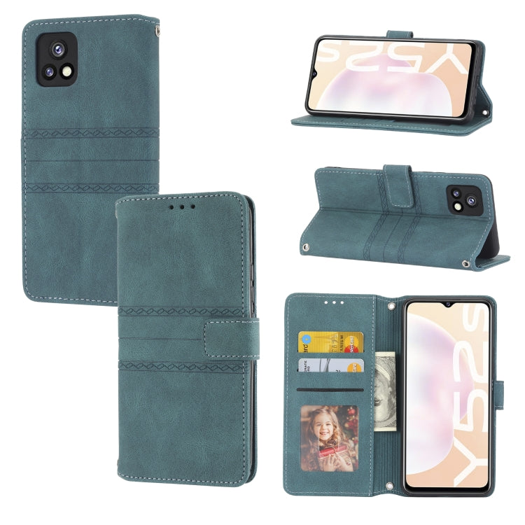 Custodia in pelle per telefono a conchiglia orizzontale con fibbia magnetica a righe in rilievo, For vivo Y52s, For Motorola Moto G22, For Google Pixel 7, For Xiaomi Poco M4 Pro
