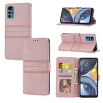 Custodia in pelle per telefono a conchiglia orizzontale con fibbia magnetica a righe in rilievo, For vivo Y52s, For Motorola Moto G22, For Google Pixel 7, For Xiaomi Poco M4 Pro