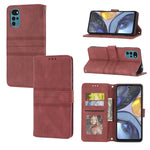 Custodia in pelle per telefono a conchiglia orizzontale con fibbia magnetica a righe in rilievo, For vivo Y52s, For Motorola Moto G22, For Google Pixel 7, For Xiaomi Poco M4 Pro