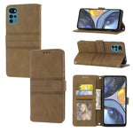 Custodia in pelle per telefono a conchiglia orizzontale con fibbia magnetica a righe in rilievo, For vivo Y52s, For Motorola Moto G22, For Google Pixel 7, For Xiaomi Poco M4 Pro