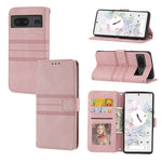 Custodia in pelle per telefono a conchiglia orizzontale con fibbia magnetica a righe in rilievo, For vivo Y52s, For Motorola Moto G22, For Google Pixel 7, For Xiaomi Poco M4 Pro