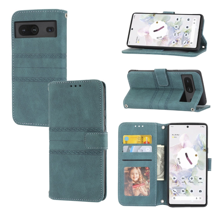 Custodia in pelle per telefono a conchiglia orizzontale con fibbia magnetica a righe in rilievo, For vivo Y52s, For Motorola Moto G22, For Google Pixel 7, For Xiaomi Poco M4 Pro