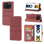Custodia in pelle per telefono a conchiglia orizzontale con fibbia magnetica a righe in rilievo, For vivo Y52s, For Motorola Moto G22, For Google Pixel 7, For Xiaomi Poco M4 Pro
