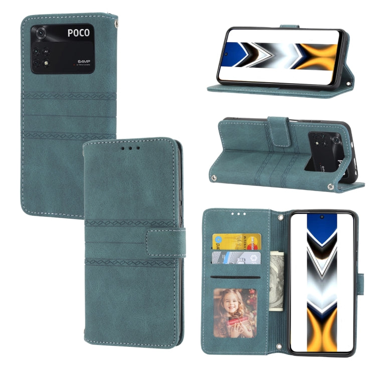 Custodia in pelle per telefono a conchiglia orizzontale con fibbia magnetica a righe in rilievo, For vivo Y52s, For Motorola Moto G22, For Google Pixel 7, For Xiaomi Poco M4 Pro