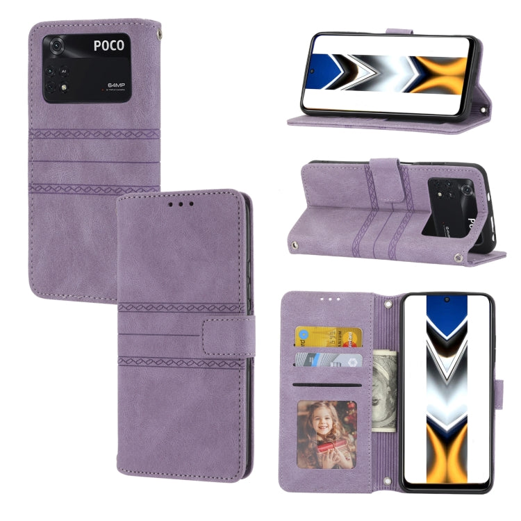 Custodia in pelle per telefono a conchiglia orizzontale con fibbia magnetica a righe in rilievo, For vivo Y52s, For Motorola Moto G22, For Google Pixel 7, For Xiaomi Poco M4 Pro