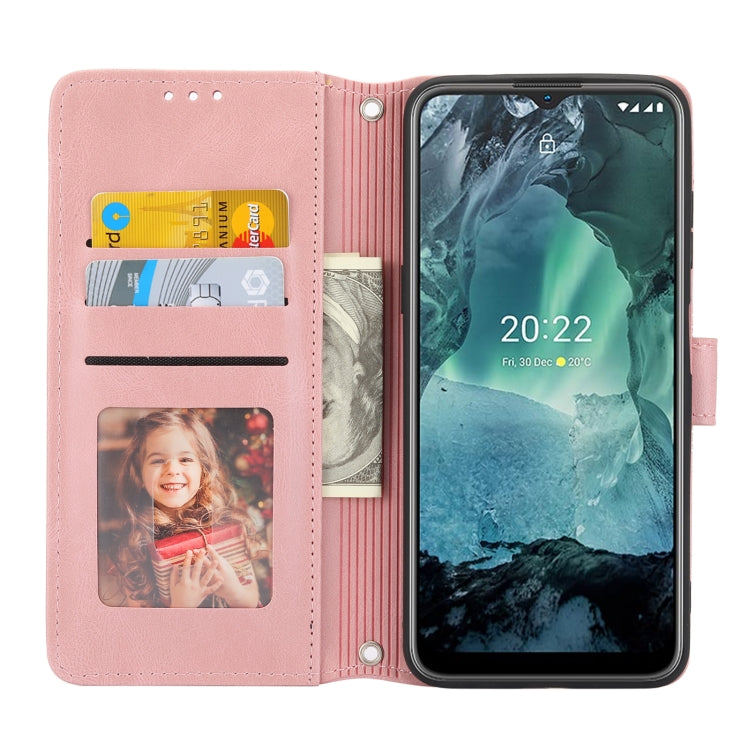 Custodia in pelle per telefono a conchiglia orizzontale con fibbia magnetica a righe in rilievo, For Nokia G21 / G11, For Google Pixel 7 Pro, For Kyocera Android One S9 / Digno Sanga Edition, For OPPO Realme C31 4G Global