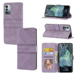 Custodia in pelle per telefono a conchiglia orizzontale con fibbia magnetica a righe in rilievo, For Nokia G21 / G11, For Google Pixel 7 Pro, For Kyocera Android One S9 / Digno Sanga Edition, For OPPO Realme C31 4G Global