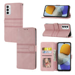 Custodia in pelle per telefono a conchiglia orizzontale con fibbia magnetica a righe in rilievo, For Samsung Galaxy M23 / F23 5G Japanese Version, For Sony Xperia 10 IV, For Sony Xperia 1 IV, For Xiaomi Redmi 10A