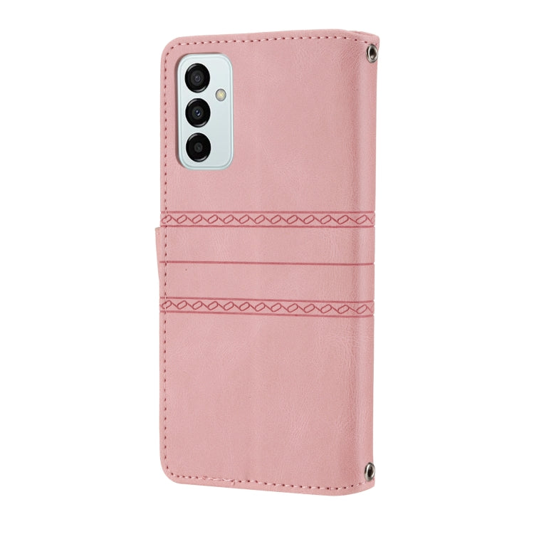 Custodia in pelle per telefono a conchiglia orizzontale con fibbia magnetica a righe in rilievo, For Samsung Galaxy M23 / F23 5G Japanese Version, For Sony Xperia 10 IV, For Sony Xperia 1 IV, For Xiaomi Redmi 10A