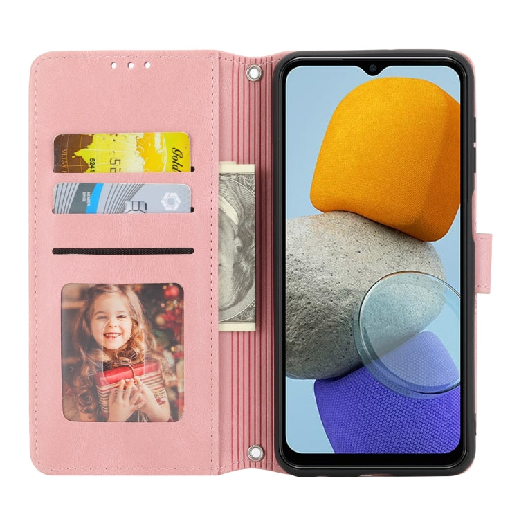 Custodia in pelle per telefono a conchiglia orizzontale con fibbia magnetica a righe in rilievo, For Samsung Galaxy M23 / F23 5G Japanese Version, For Sony Xperia 10 IV, For Sony Xperia 1 IV, For Xiaomi Redmi 10A