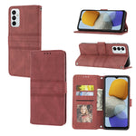 Custodia in pelle per telefono a conchiglia orizzontale con fibbia magnetica a righe in rilievo, For Samsung Galaxy M23 / F23 5G Japanese Version, For Sony Xperia 10 IV, For Sony Xperia 1 IV, For Xiaomi Redmi 10A