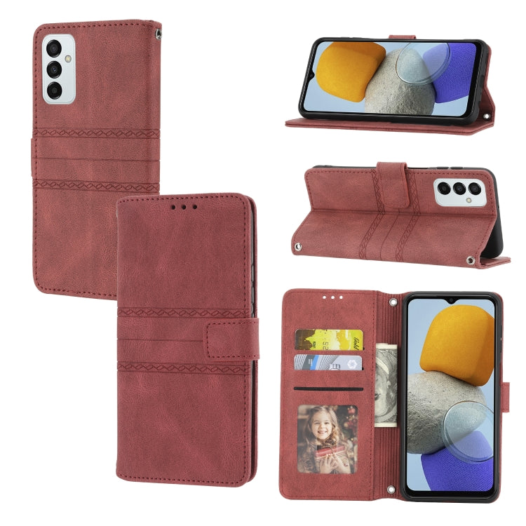 Custodia in pelle per telefono a conchiglia orizzontale con fibbia magnetica a righe in rilievo, For Samsung Galaxy M23 / F23 5G Japanese Version, For Sony Xperia 10 IV, For Sony Xperia 1 IV, For Xiaomi Redmi 10A