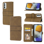 Custodia in pelle per telefono a conchiglia orizzontale con fibbia magnetica a righe in rilievo, For Samsung Galaxy M23 / F23 5G Japanese Version, For Sony Xperia 10 IV, For Sony Xperia 1 IV, For Xiaomi Redmi 10A