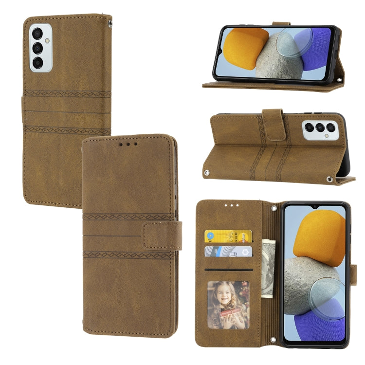 Custodia in pelle per telefono a conchiglia orizzontale con fibbia magnetica a righe in rilievo, For Samsung Galaxy M23 / F23 5G Japanese Version, For Sony Xperia 10 IV, For Sony Xperia 1 IV, For Xiaomi Redmi 10A