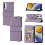 Custodia in pelle per telefono a conchiglia orizzontale con fibbia magnetica a righe in rilievo, For Samsung Galaxy M23 / F23 5G Japanese Version, For Sony Xperia 10 IV, For Sony Xperia 1 IV, For Xiaomi Redmi 10A