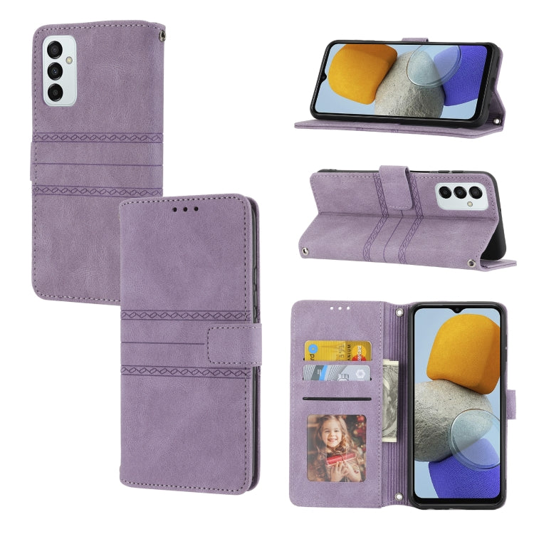 Custodia in pelle per telefono a conchiglia orizzontale con fibbia magnetica a righe in rilievo, For Samsung Galaxy M23 / F23 5G Japanese Version, For Sony Xperia 10 IV, For Sony Xperia 1 IV, For Xiaomi Redmi 10A
