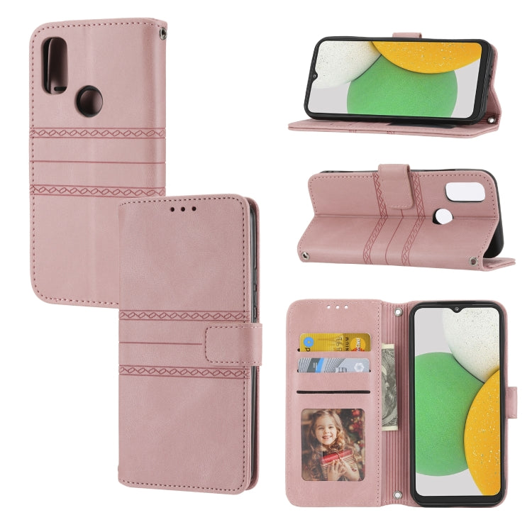Custodia in pelle per telefono a conchiglia orizzontale con fibbia magnetica a righe in rilievo, For Nokia G21 / G11, For Google Pixel 7 Pro, For Kyocera Android One S9 / Digno Sanga Edition, For OPPO Realme C31 4G Global