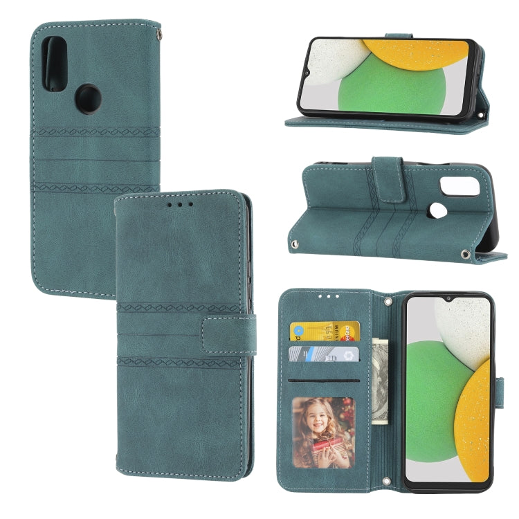 Custodia in pelle per telefono a conchiglia orizzontale con fibbia magnetica a righe in rilievo, For Nokia G21 / G11, For Google Pixel 7 Pro, For Kyocera Android One S9 / Digno Sanga Edition, For OPPO Realme C31 4G Global