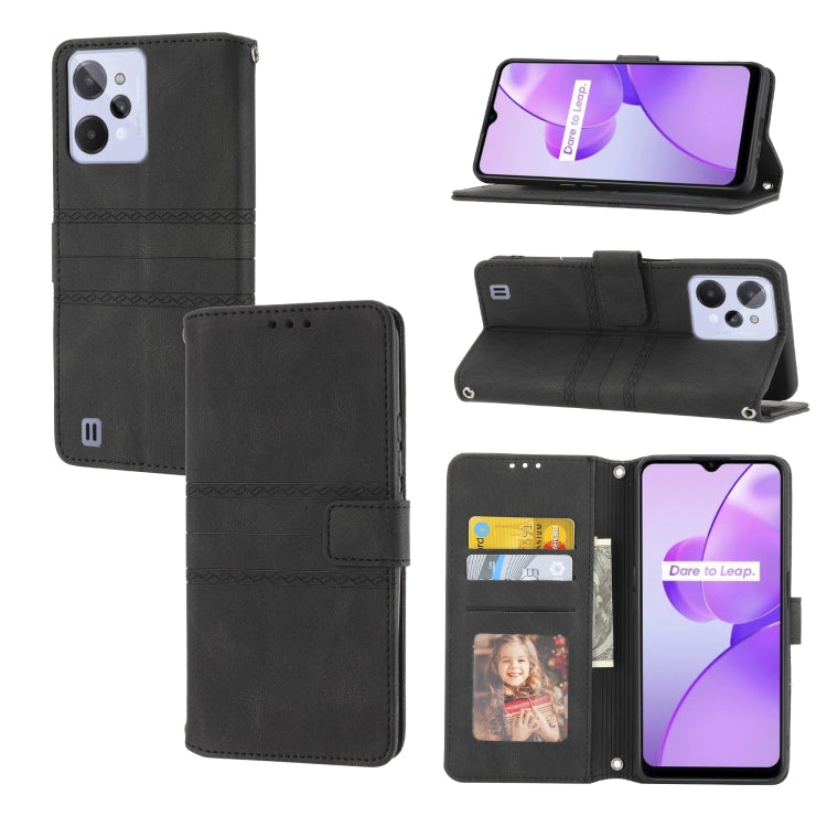 Custodia in pelle per telefono a conchiglia orizzontale con fibbia magnetica a righe in rilievo, For Nokia G21 / G11, For Google Pixel 7 Pro, For Kyocera Android One S9 / Digno Sanga Edition, For OPPO Realme C31 4G Global