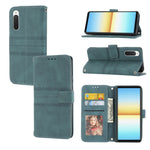 Custodia in pelle per telefono a conchiglia orizzontale con fibbia magnetica a righe in rilievo, For Samsung Galaxy M23 / F23 5G Japanese Version, For Sony Xperia 10 IV, For Sony Xperia 1 IV, For Xiaomi Redmi 10A
