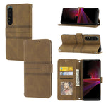Custodia in pelle per telefono a conchiglia orizzontale con fibbia magnetica a righe in rilievo, For Samsung Galaxy M23 / F23 5G Japanese Version, For Sony Xperia 10 IV, For Sony Xperia 1 IV, For Xiaomi Redmi 10A