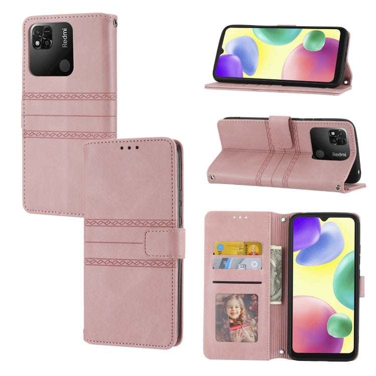 Custodia in pelle per telefono a conchiglia orizzontale con fibbia magnetica a righe in rilievo, For Samsung Galaxy M23 / F23 5G Japanese Version, For Sony Xperia 10 IV, For Sony Xperia 1 IV, For Xiaomi Redmi 10A