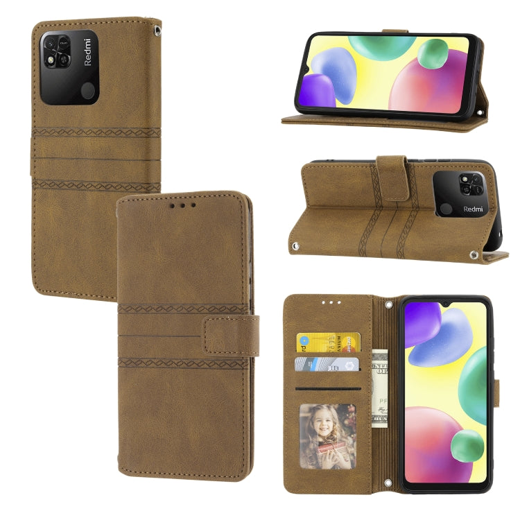 Custodia in pelle per telefono a conchiglia orizzontale con fibbia magnetica a righe in rilievo, For Samsung Galaxy M23 / F23 5G Japanese Version, For Sony Xperia 10 IV, For Sony Xperia 1 IV, For Xiaomi Redmi 10A