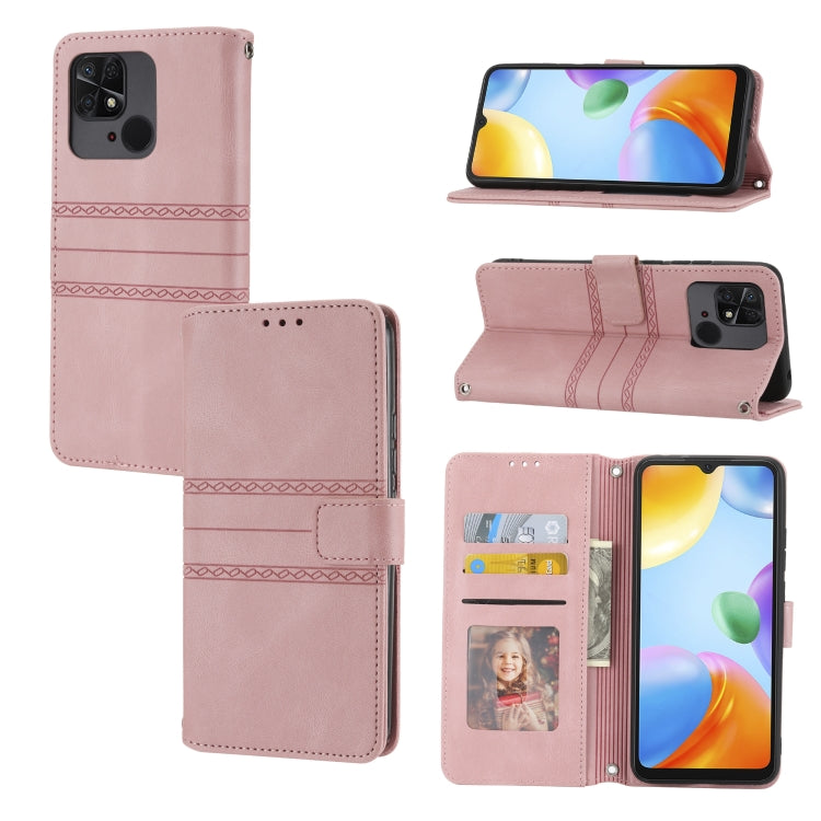 Custodia in pelle per telefono a conchiglia orizzontale con fibbia magnetica a righe in rilievo, For Xiaomi Redmi 10C 4G Global, For Motorola Moto G Stylus 5G 2022, For Xiaomi Redmi Note 11E, For Xiaomi Redmi 10 5G