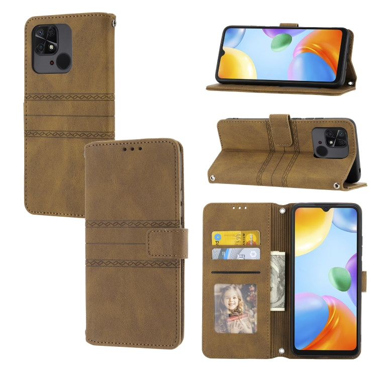 Custodia in pelle per telefono a conchiglia orizzontale con fibbia magnetica a righe in rilievo, For Xiaomi Redmi 10C 4G Global, For Motorola Moto G Stylus 5G 2022, For Xiaomi Redmi Note 11E, For Xiaomi Redmi 10 5G