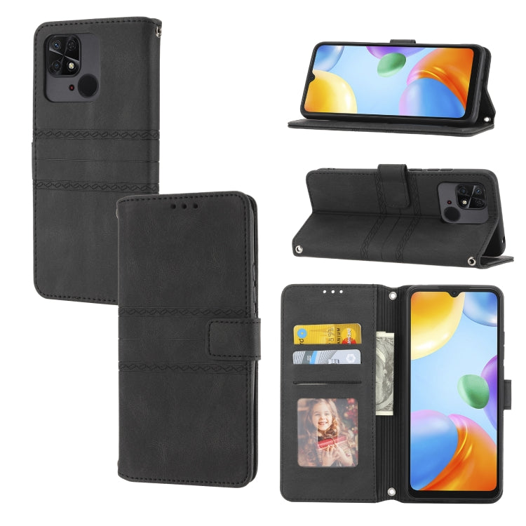 Custodia in pelle per telefono a conchiglia orizzontale con fibbia magnetica a righe in rilievo, For Xiaomi Redmi 10C 4G Global, For Motorola Moto G Stylus 5G 2022, For Xiaomi Redmi Note 11E, For Xiaomi Redmi 10 5G