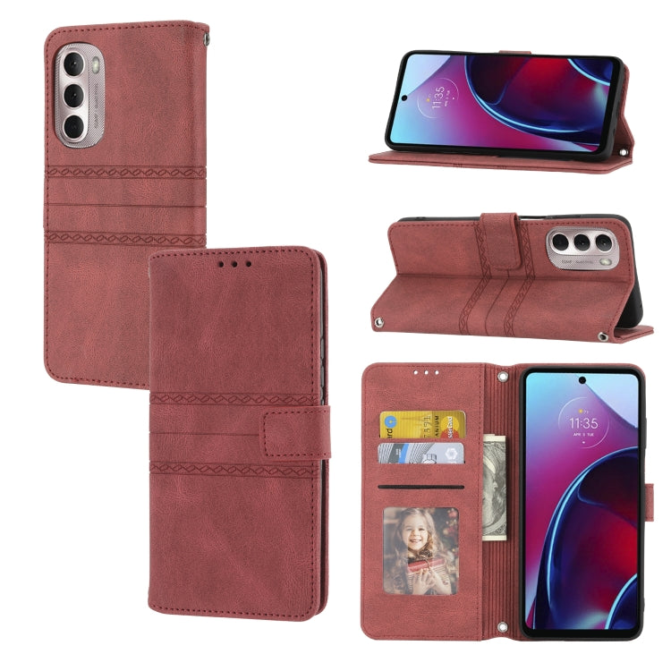 Custodia in pelle per telefono a conchiglia orizzontale con fibbia magnetica a righe in rilievo, For Xiaomi Redmi 10C 4G Global, For Motorola Moto G Stylus 5G 2022, For Xiaomi Redmi Note 11E, For Xiaomi Redmi 10 5G