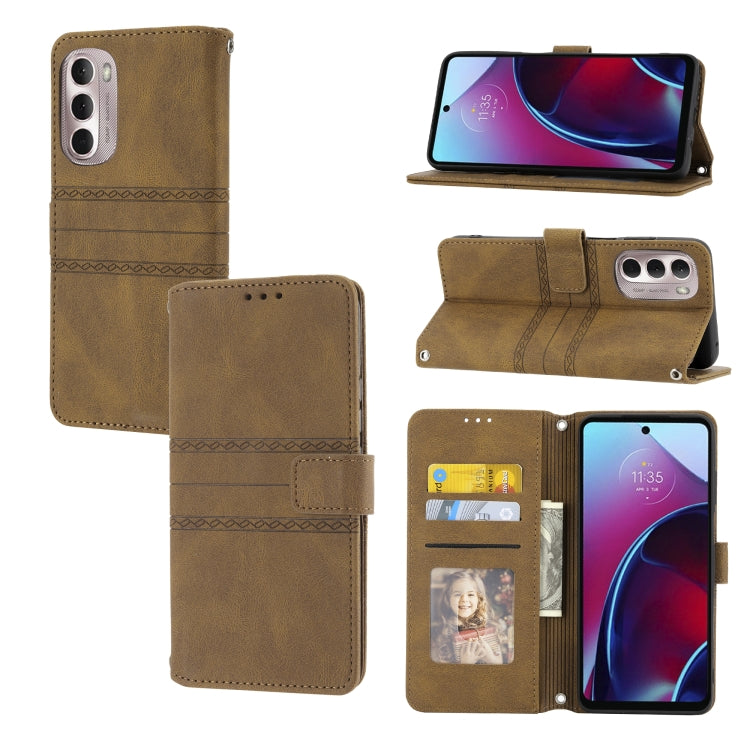 Custodia in pelle per telefono a conchiglia orizzontale con fibbia magnetica a righe in rilievo, For Xiaomi Redmi 10C 4G Global, For Motorola Moto G Stylus 5G 2022, For Xiaomi Redmi Note 11E, For Xiaomi Redmi 10 5G