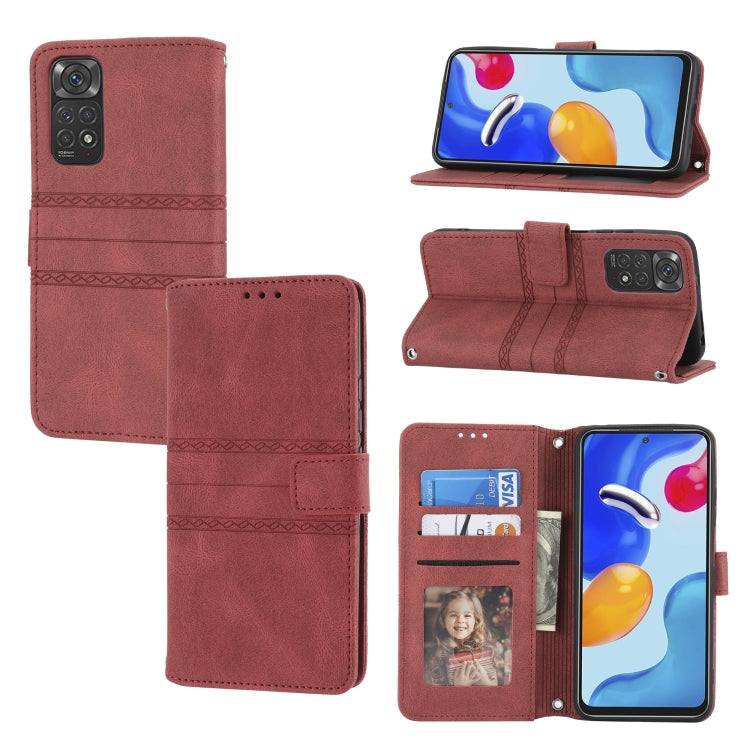 Custodia in pelle per telefono a conchiglia orizzontale con fibbia magnetica a righe in rilievo, For Xiaomi Redmi 10C 4G Global, For Motorola Moto G Stylus 5G 2022, For Xiaomi Redmi Note 11E, For Xiaomi Redmi 10 5G