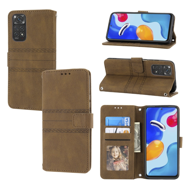 Custodia in pelle per telefono a conchiglia orizzontale con fibbia magnetica a righe in rilievo, For Xiaomi Redmi 10C 4G Global, For Motorola Moto G Stylus 5G 2022, For Xiaomi Redmi Note 11E, For Xiaomi Redmi 10 5G
