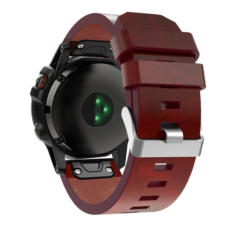 (Senza filo per cucire) Cinturino in pelle a sgancio rapido, For Garmin Fenix 5X