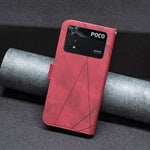 Custodia per telefono in pelle con struttura a rombo con fibbia magnetica, For Xiaomi Poco M4 Pro, For Xiaomi Poco M4 Pro 5G