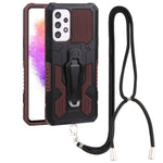 Lanyard Armor Warrior PC + custodia per telefono in TPU, For Samsung Galaxy A33 5G, For Samsung Galaxy A53 5G, For Samsung Galaxy A73 5G, For Samsung Galaxy M52