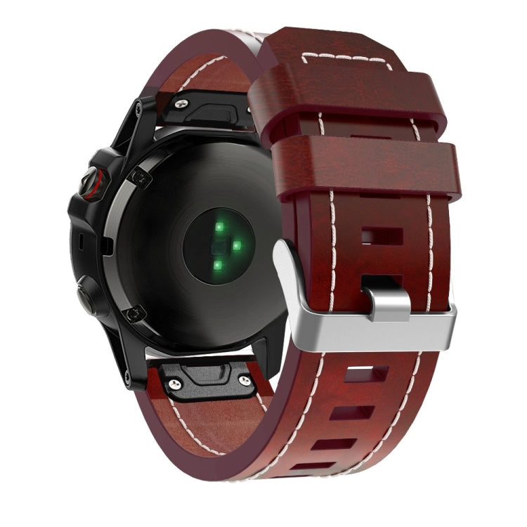 (Con filo per cucire) Cinturino in pelle a sgancio rapido, For Garmin Fenix 5X