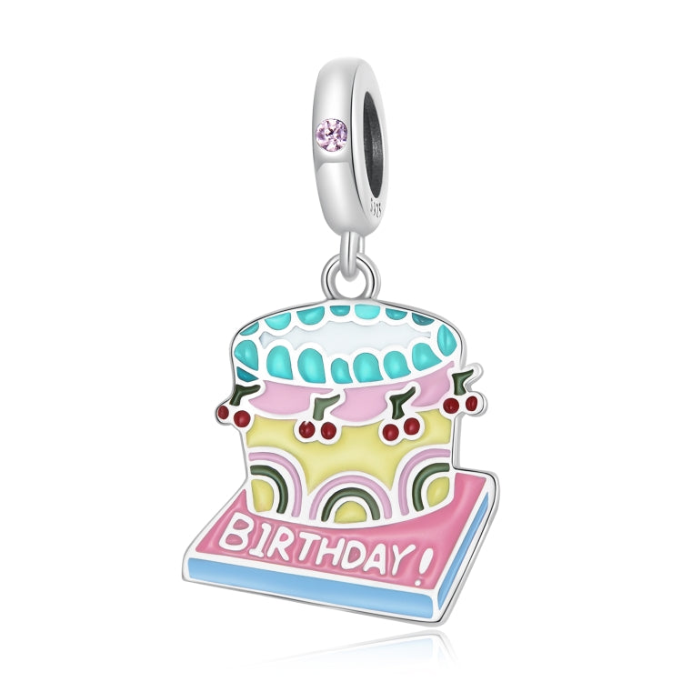 Accessori per collana braccialetto fai-da-te con ciondolo torta alla crema di ciliegie in argento sterling S925, Cherry Cream Cake