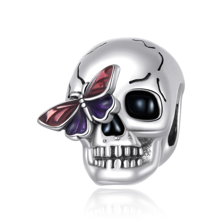 Accessori per collana braccialetto fai-da-te con perline retrò in argento sterling S925, Retro Skull